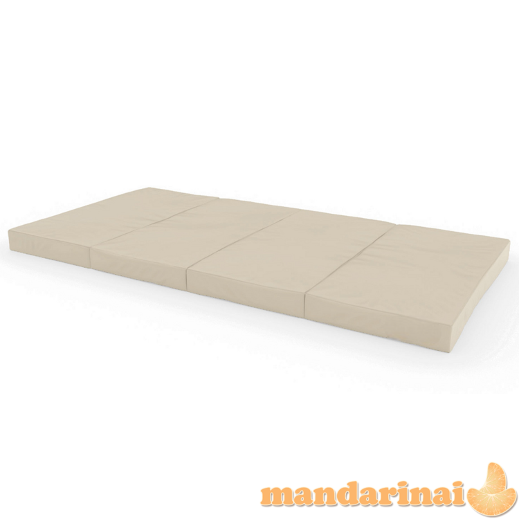 Sulankstomas gimnastikos čiužinys SANRO 200x100x10 cm kreminis (4 dalių)