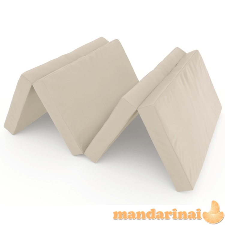 Sulankstomas gimnastikos čiužinys SANRO 200x100x10 cm kreminis (4 dalių)