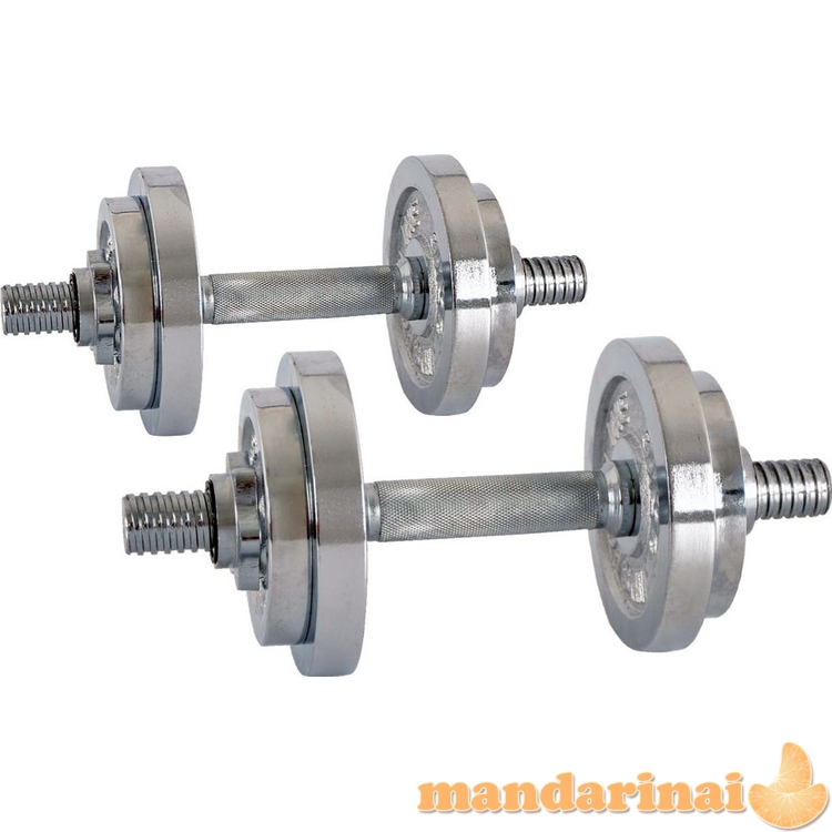 Keičiamo svorio chromuotų hantelių rinkinys inSPORTline 2x3&ndash;10kg