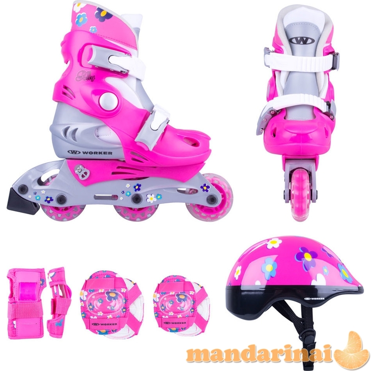 Vaiki&scaron;kas riedučių ir apsaugų komplektas Worker Polly