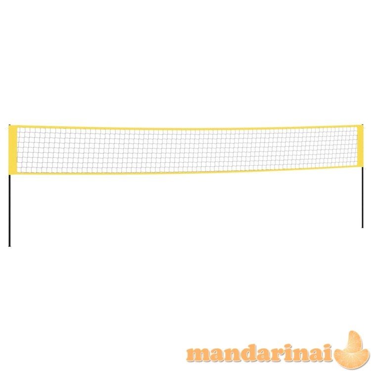 Badmintono tinklas, geltonas ir juodas, 600x155cm, pe audinys