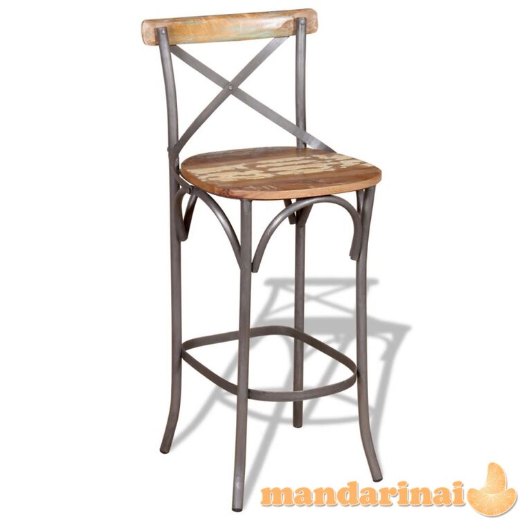 Baro kėdė, masyvi perdirbta mediena, 45x45x110cm