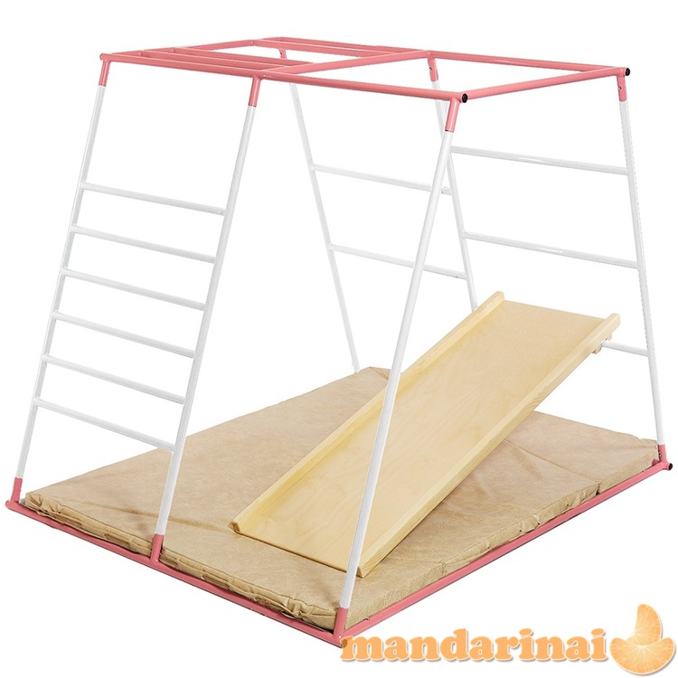 Daugiafunkcis sporto kompleksas vaikams R-Startas LIUKS-new baltas-rožinis, iki 90kg