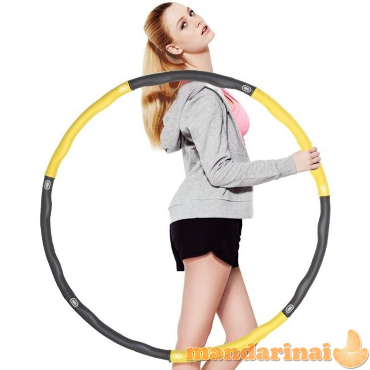 Masažinis lankas SPRINGOS Hula Hop 83cm 0,9kg Geltonas-pilkas
