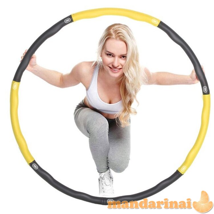 Masažinis lankas SPRINGOS Hula Hop 83cm 0,9kg Geltonas-pilkas