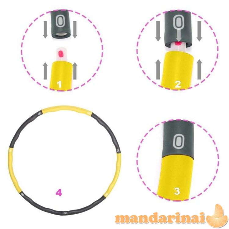 Masažinis lankas SPRINGOS Hula Hop 83cm 0,9kg Geltonas-pilkas