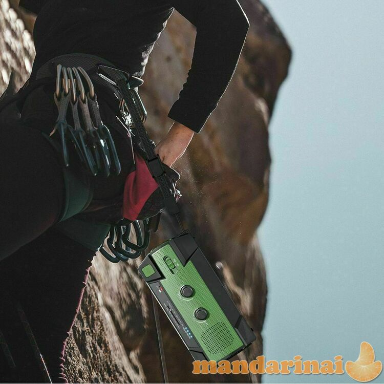 Nereikalaujantis baterijų radijas-prožektorius-power bankas