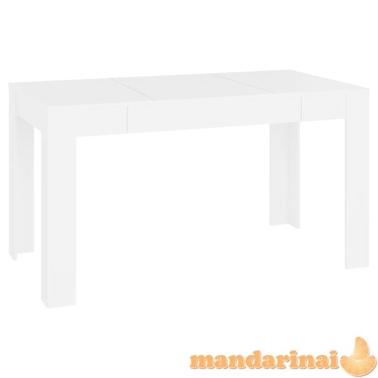 Valgomojo stalas, baltos spalvos, 140x74,5x76cm, mdp