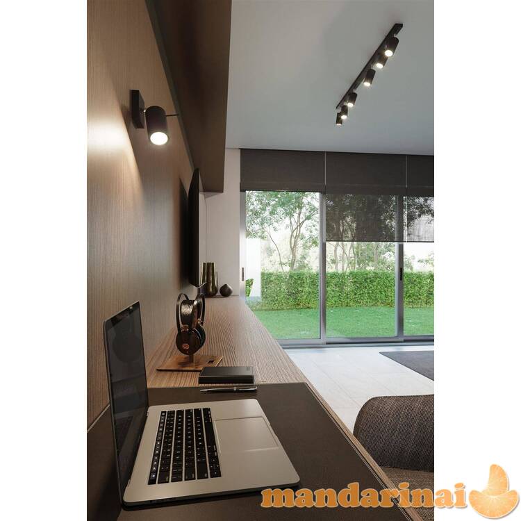 Sieninis šviestuvas žiedas juodas jungiklis