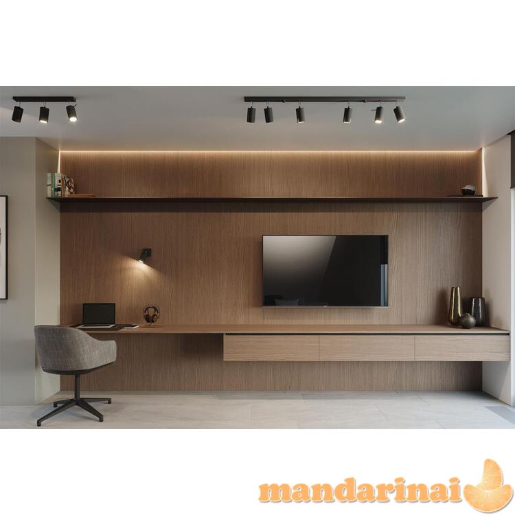 Sieninis šviestuvas žiedas juodas jungiklis