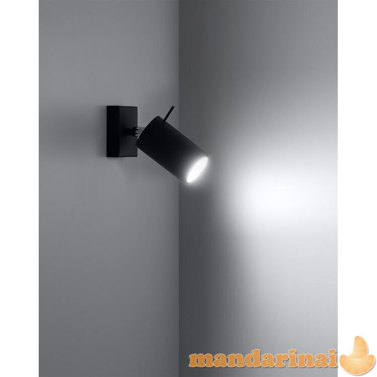 Sieninis šviestuvas žiedas juodas jungiklis