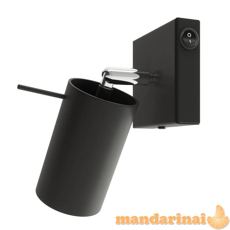 Sieninis šviestuvas žiedas juodas jungiklis
