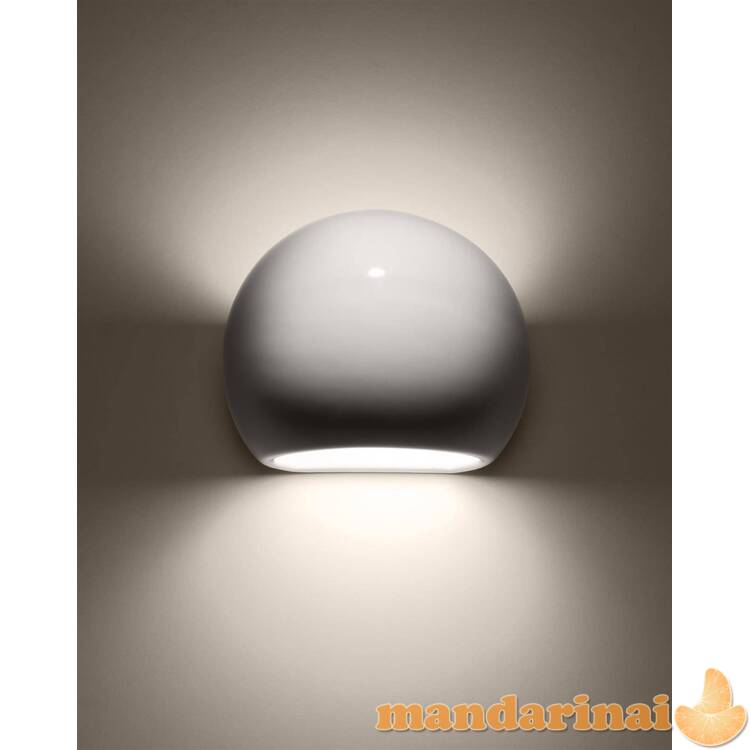 Lakuotas Sieninis šviestuvas gaublio baltas blizgesys