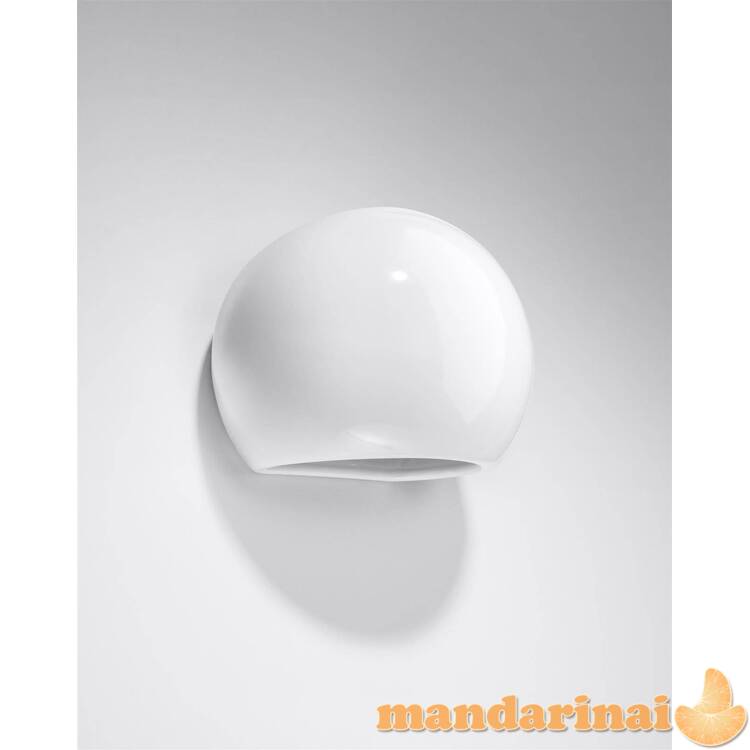 Lakuotas Sieninis šviestuvas gaublio baltas blizgesys