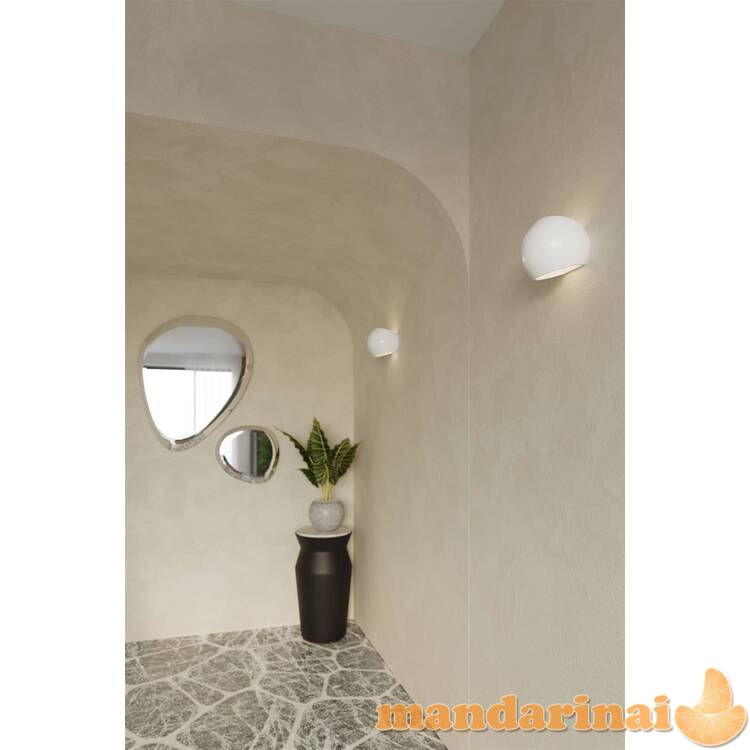 Lakuotas Sieninis šviestuvas gaublio baltas blizgesys