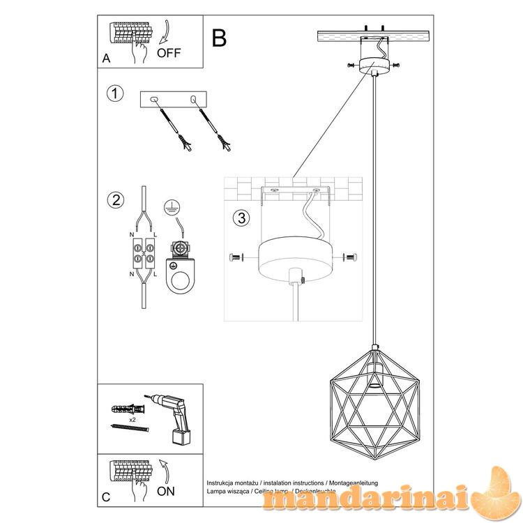 Pakabinama lempa gurkšnoja juodą