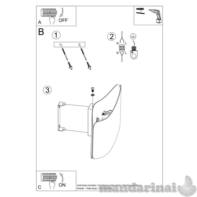 Sieninė lemputė Tila 40 juoda