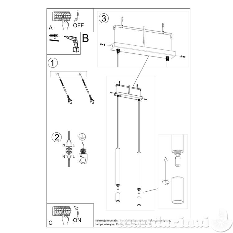 Pakabinama lempa Wezyr 2 balta