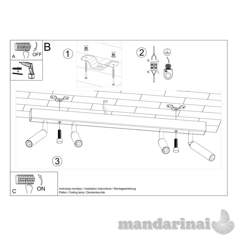 Šviestuvas eyetech 4 balta 4