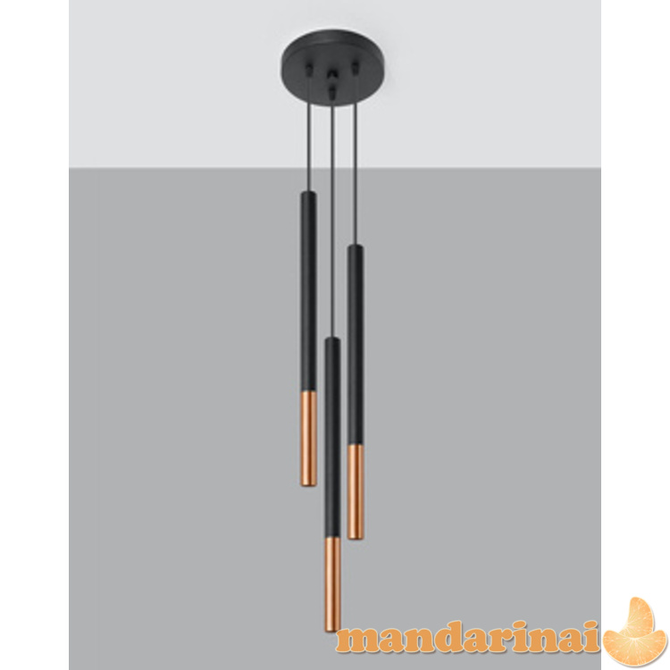 Pakabinama lemputė „Mozaica 3p“ juoda/vario 8