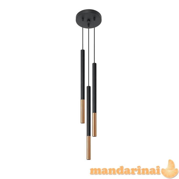 Pakabinama lemputė „Mozaica 3p“ juoda/vario 2