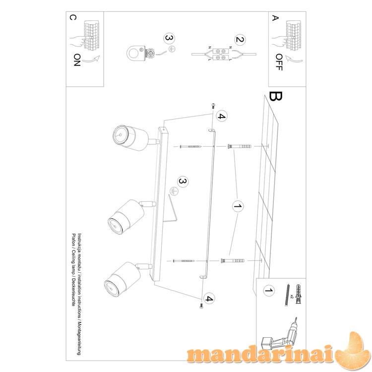 „Nero 3“ Lubinis šviestuvas juoda/auksinė 4