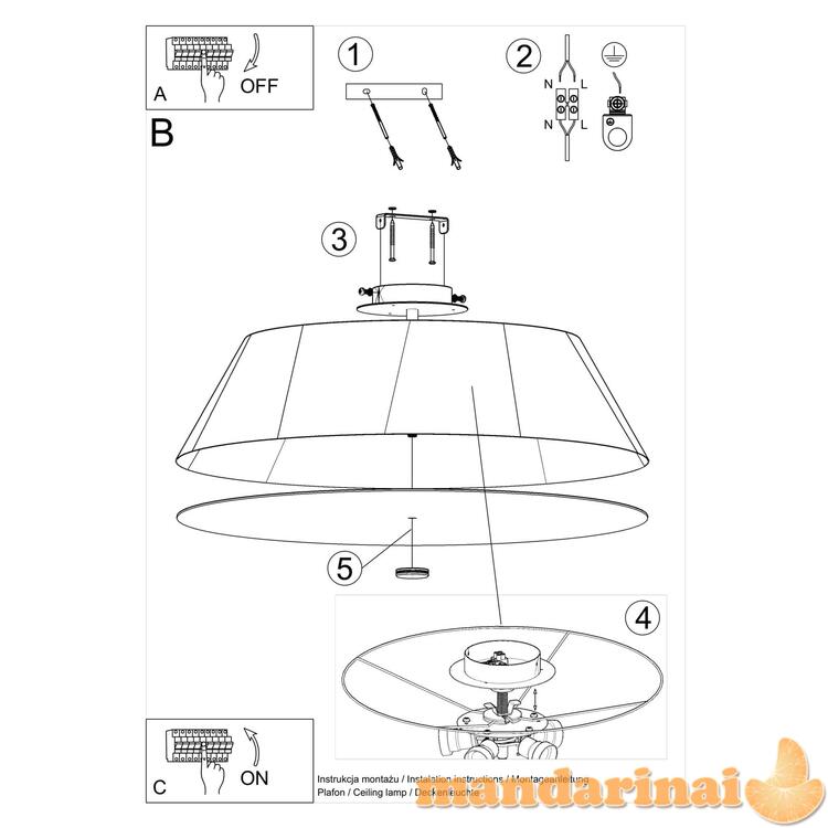 Lubinis šviestuvas vega 70 juoda