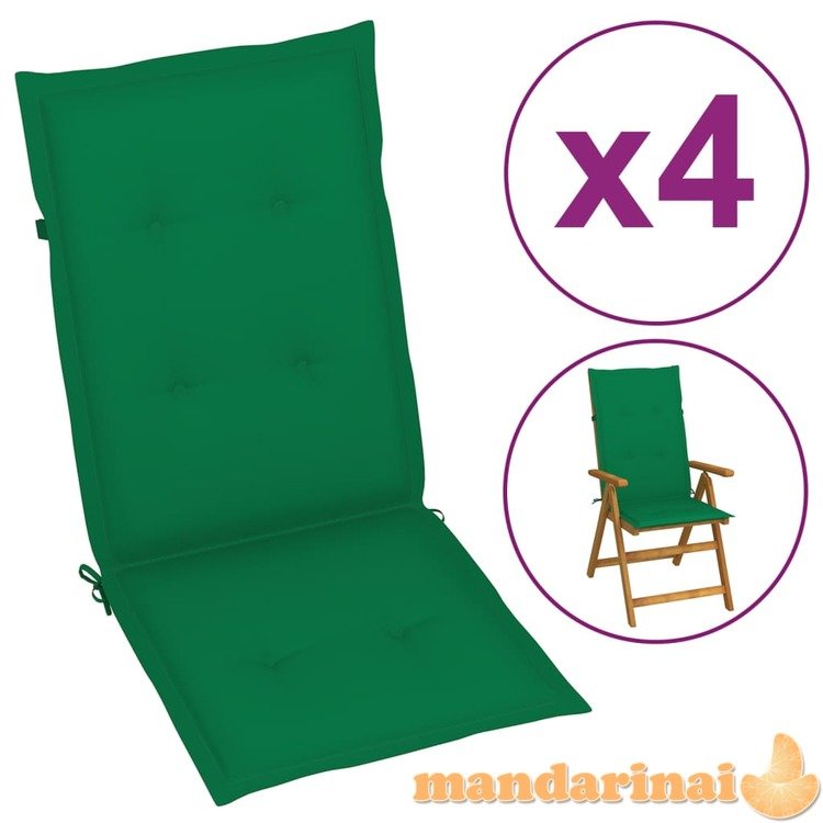 Sodo kėdės pagalvėlės, 4vnt., žalios, 120x50x3cm