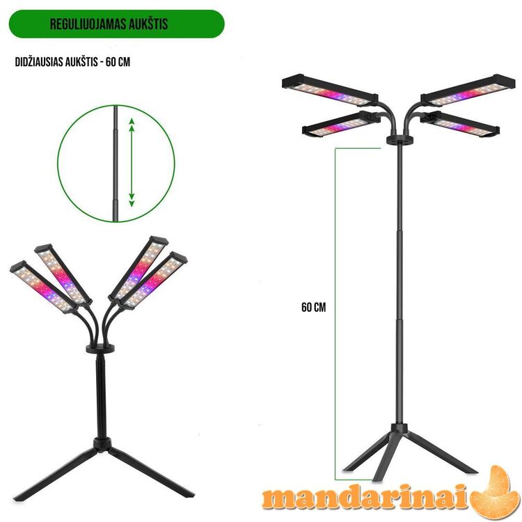70W pilno spektro šviestuvas su stovu