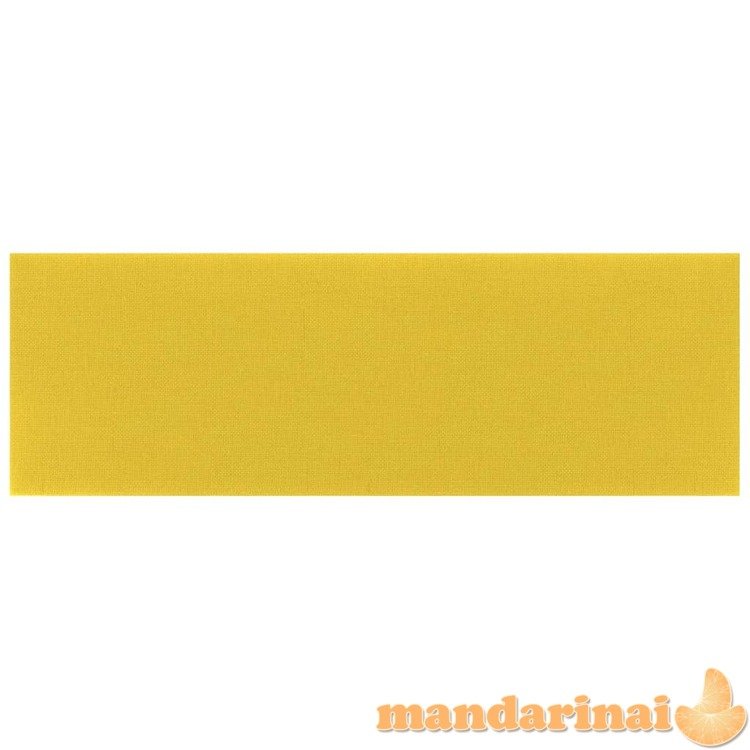 Sienų plokštės, 12vnt., geltonos, 90x30cm, audinys, 3,24m²
