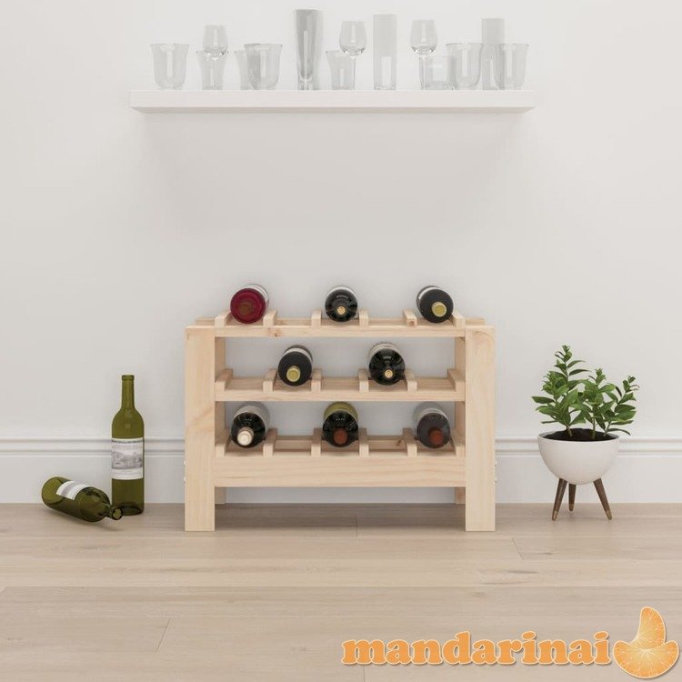 Vyno butelių stovas, 61,5x30x42cm, pušies medienos masyvas