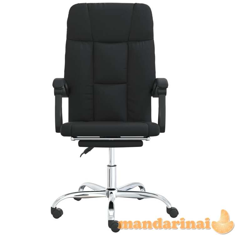 Atlošiama biuro kėdė, juodos spalvos, dirbtinė oda