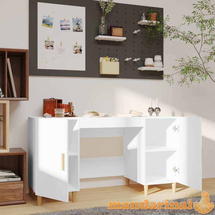 Rašomasis stalas, baltos spalvos, 140x50x75cm, apdirbta mediena