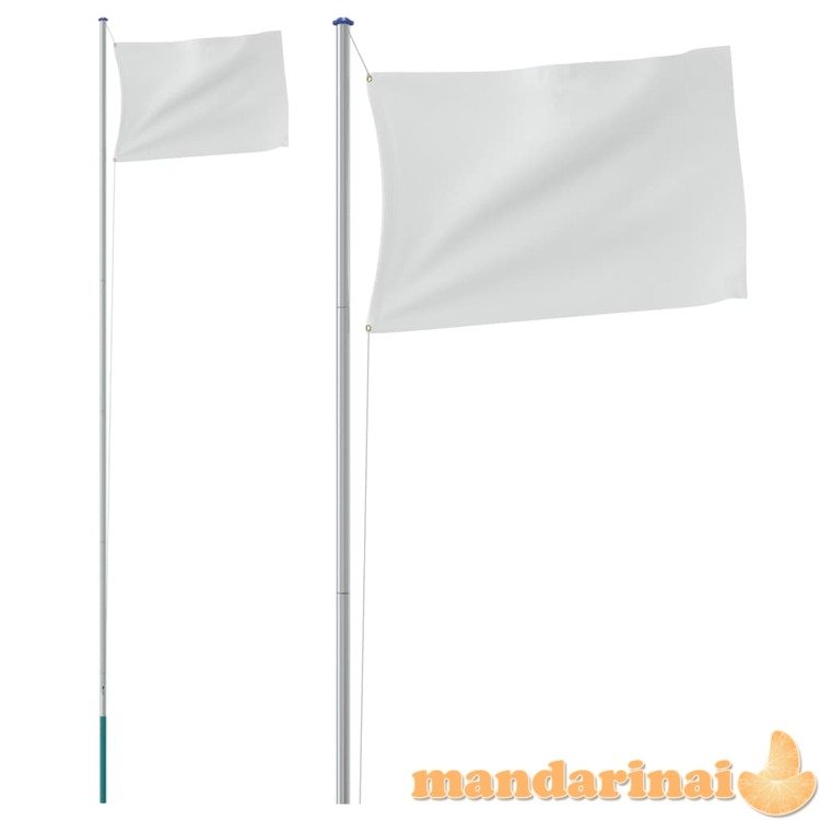 Sekcijinis vėliavos stiebas, sidabrinis, 6,23m, aliuminis