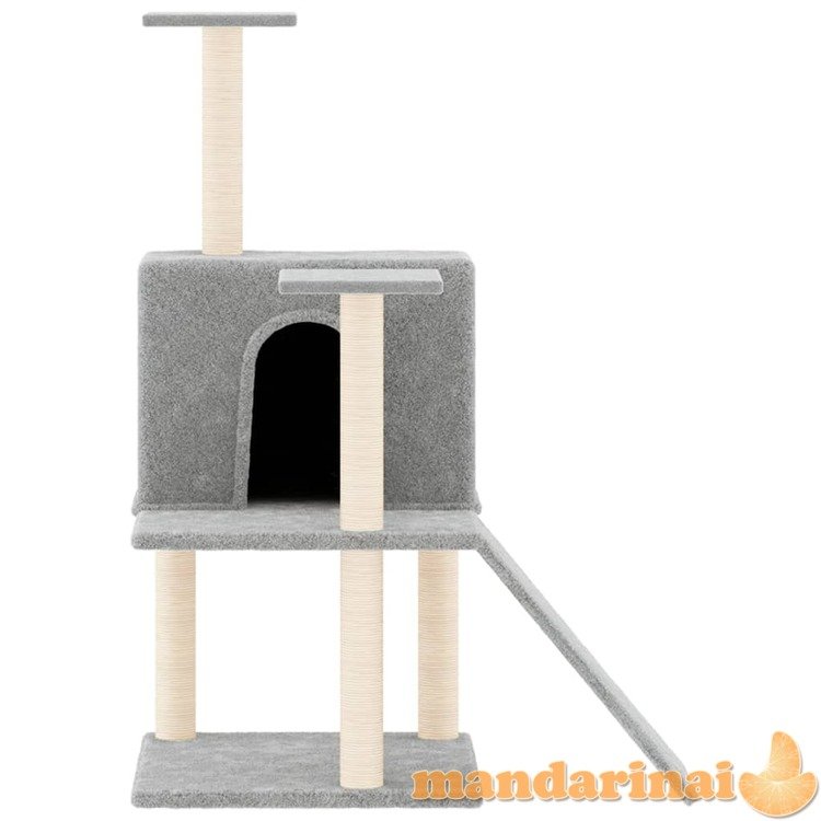 Draskyklė katėms su stovais iš sizalio, šviesiai pilka, 109cm
