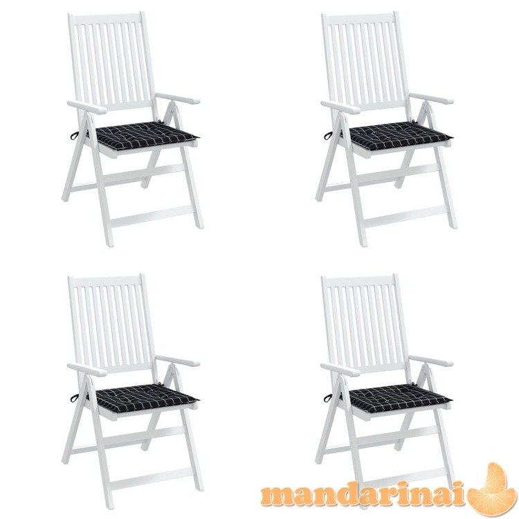 Kėdės pagalvėlės, 4vnt., 50x50x3cm, audinys, juodi langeliai