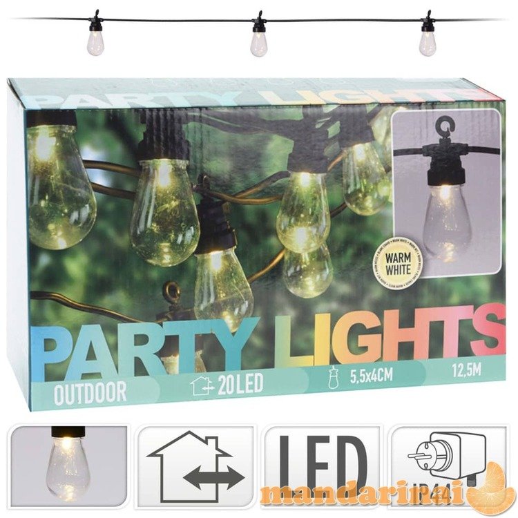 Progarden led vakarėlių apšvietimo rinkinys, 20 lempučių, 12v