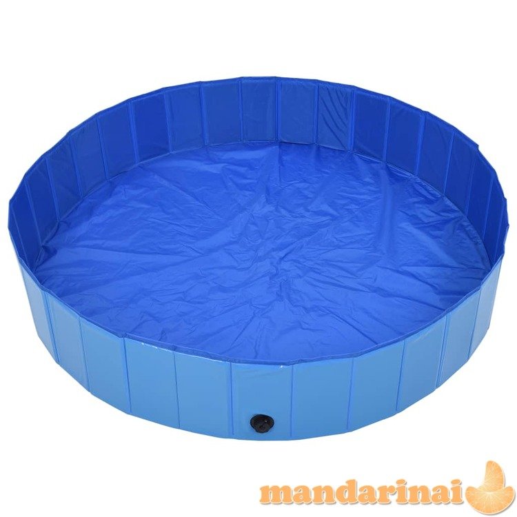 Sulankstomas baseinas šunims, mėlynos spalvos, 160x30cm, pvc