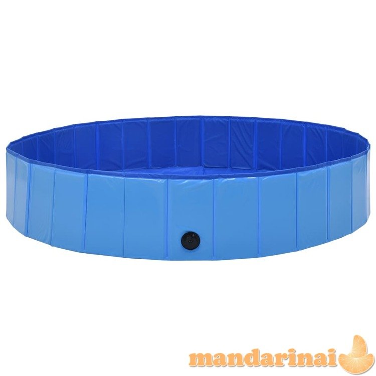 Sulankstomas baseinas šunims, mėlynos spalvos, 160x30cm, pvc