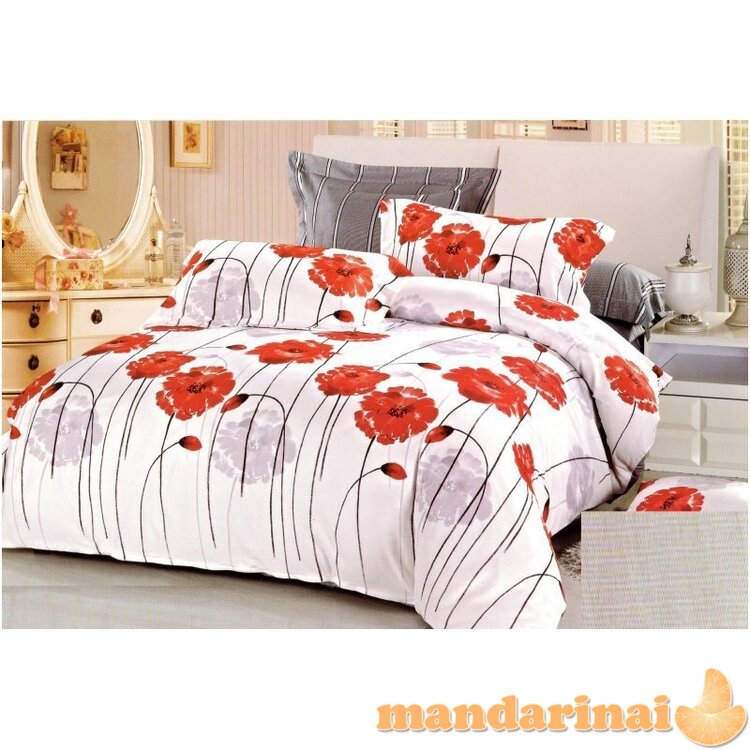 Keturių dalių patalynės komplektas "Svajinga Aguona", 180x200 cm