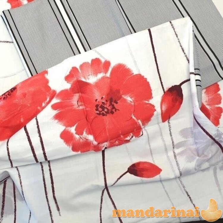 Keturių dalių patalynės komplektas "Svajinga Aguona", 180x200 cm