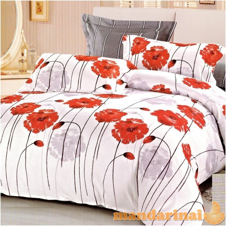 Keturių dalių patalynės komplektas "Svajinga Aguona", 180x200 cm