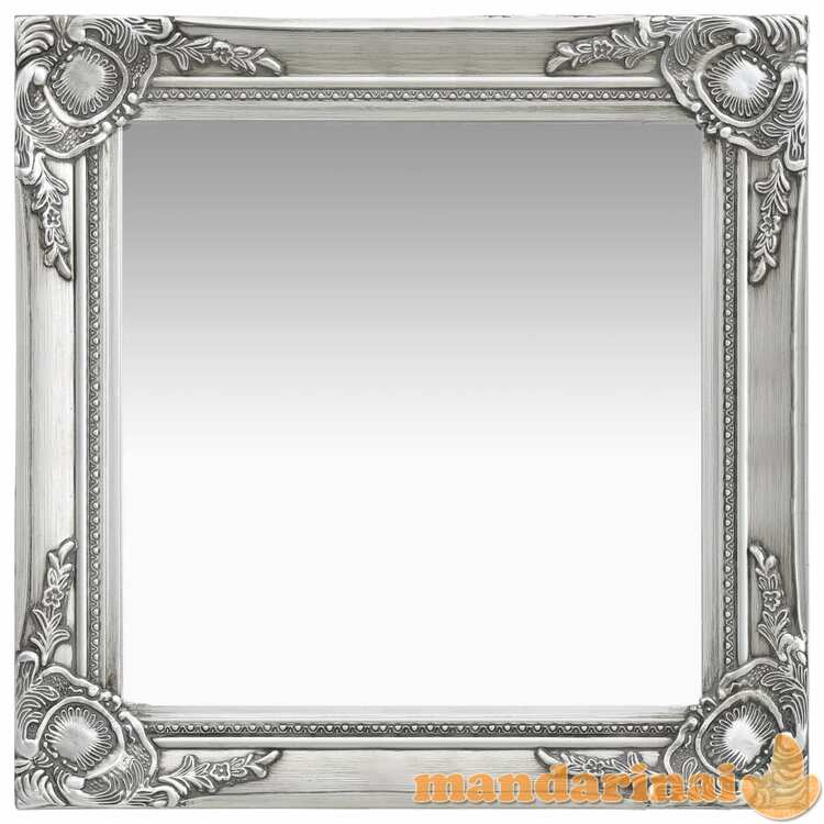 Sieninis veidrodis, sidabrinis, 50x50cm, barokinis stilius