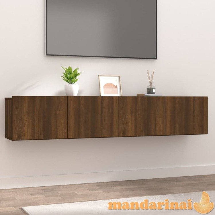 Televizoriaus spintelės, 2vnt., rudos, 80x30x30cm, mediena