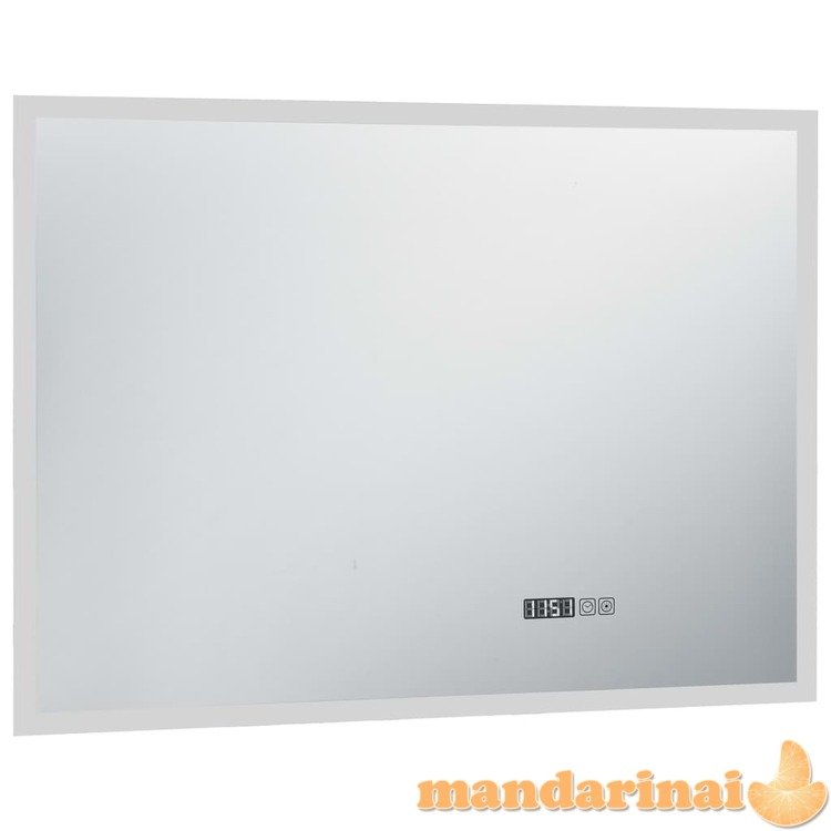 Vonios kambario led veidrodis su jutikliu/laikrodžiu, 100x60cm