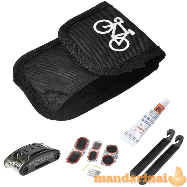 Kelioninis dviračio remonto rinkinys su dėklu 