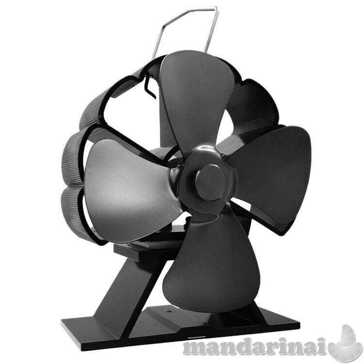 Termoelektrinis ventiliatorius židiniams ir krosnims su termometru