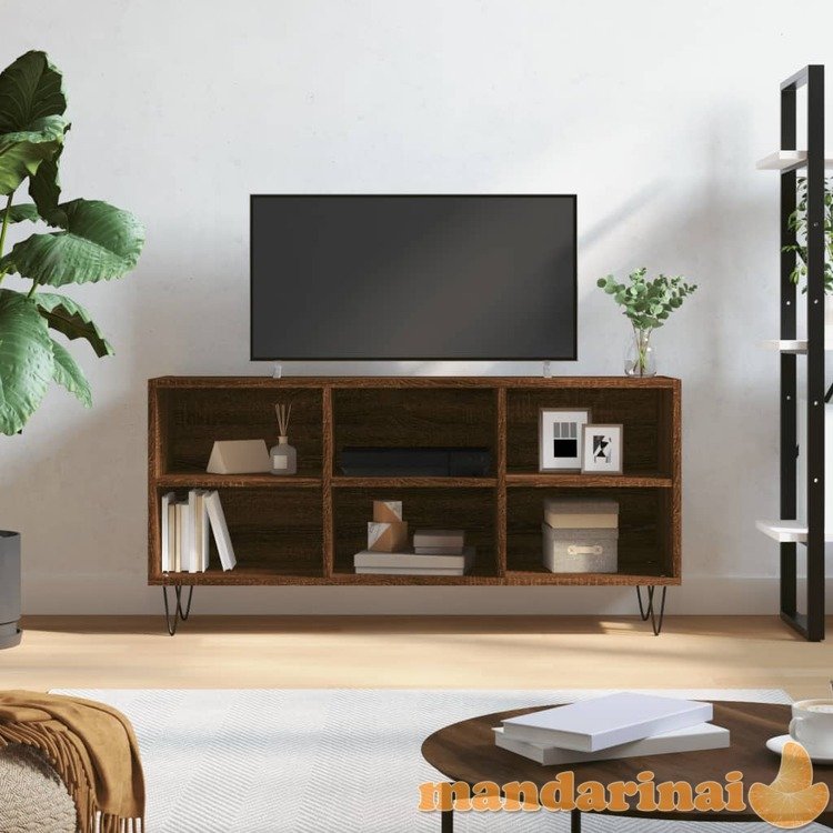 Televizoriaus spintelė, ruda ąžuolo, 103,5x30x50cm, mediena