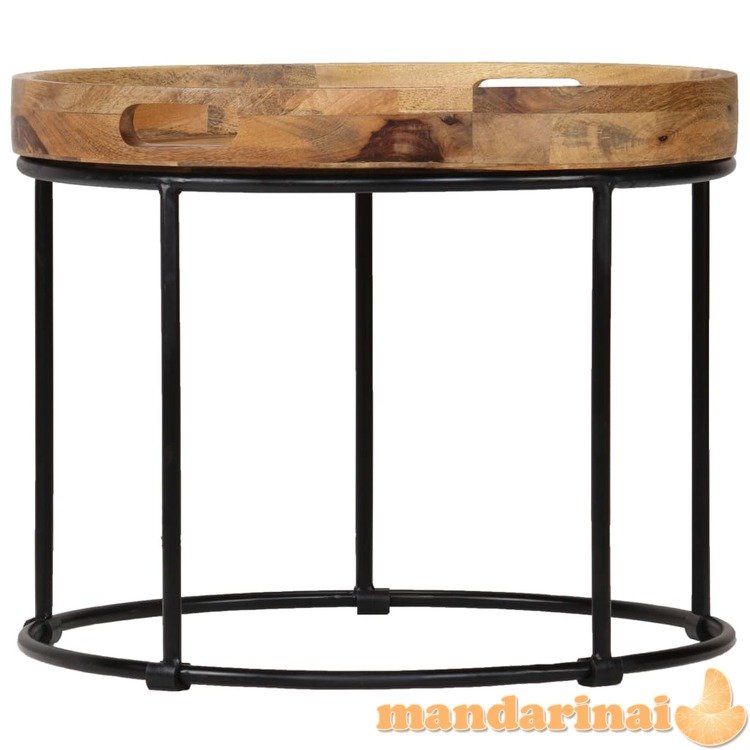 Kavos staliukas, 50x40cm, mango medienos masyvas ir plienas