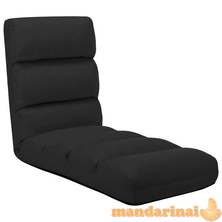 Sulankstomas čiužinukas-kėdė, juodos spalvos, dirbtinė oda